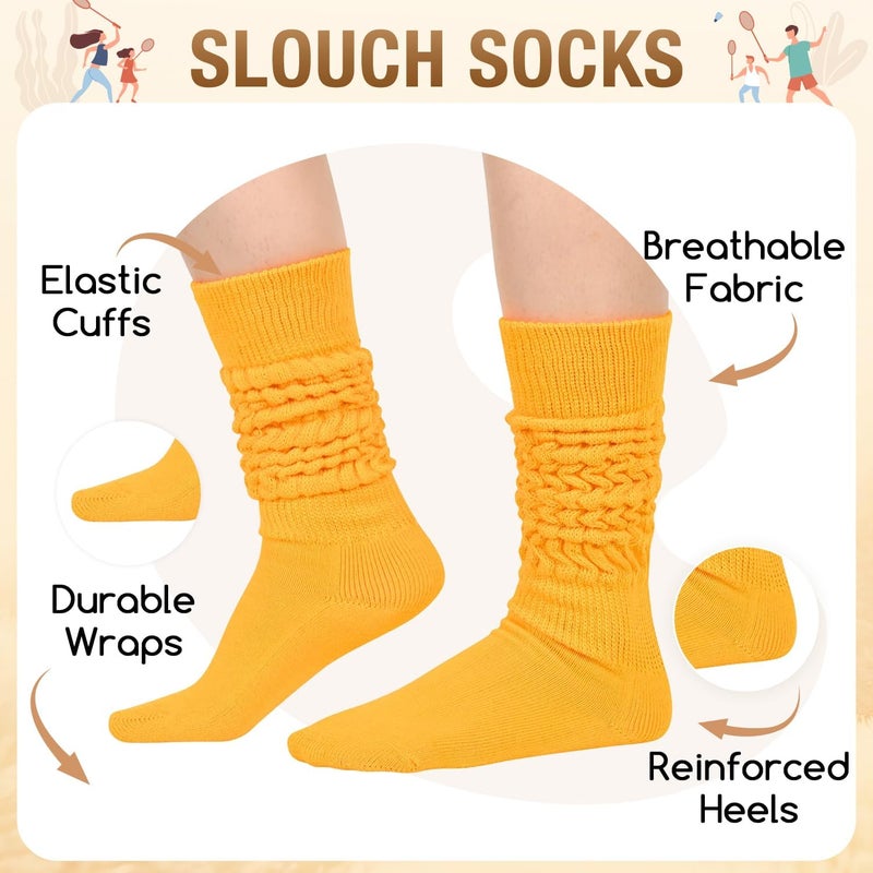 Zmart Women Slouch Socks - Cozy Scrunch Socks, 80s Style in White, Black, Orange & Cream - Image 2